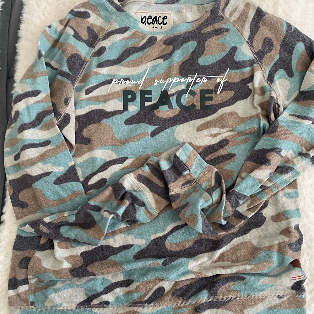 Peace Love World Fleece top